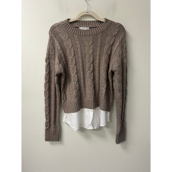 Design History Sweaters - Design History Brown Long Sleeve Knit Sweater Sz XS